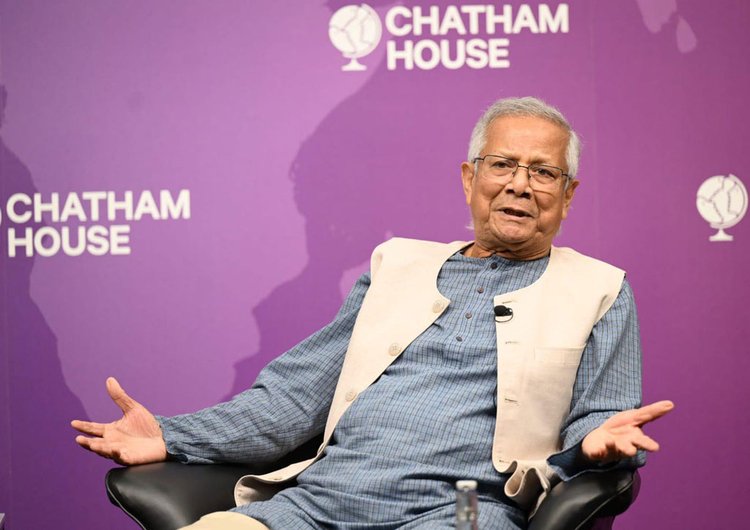 যুক্তরাজ্যের থিংক ট্যাংক চ্যাথ্যাম হাউসে বাংলাদেশের প্রধান উপদেষ্টা ড. মুহাম্মদ ইউনূস।