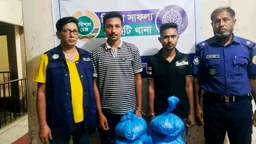নলছিটিতে প্রায় সোয়া ৩ কেজি গাঁজাসহ ২ কারবারি আটক