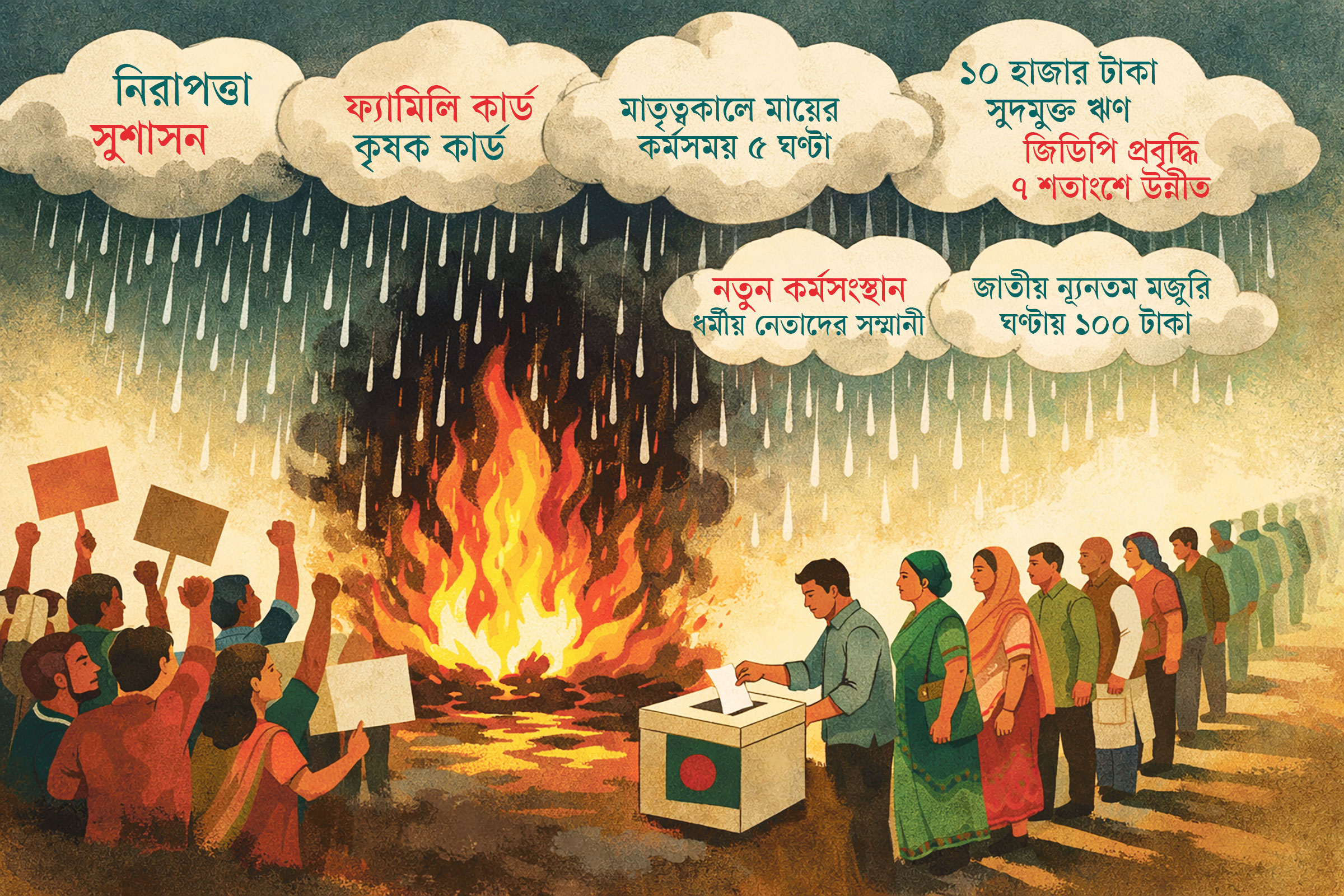 অঙ্গীকারের মেঘ ঝরুক প্রাপ্তির বৃষ্টি হয়ে