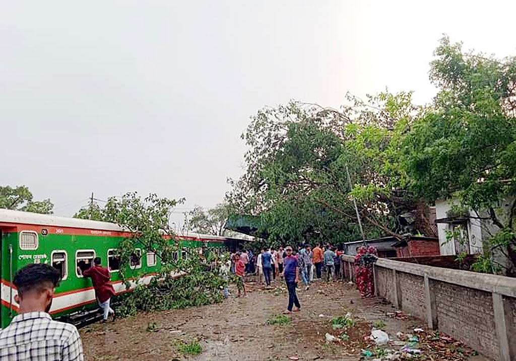 রেললাইনে ভেঙে পড়ল গাছ, ২ ঘণ্টা পর সিলেটের সঙ্গে ট্রেন যোগাযোগ স্বাভাবিক