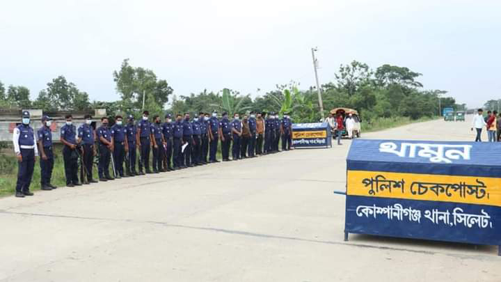 কোম্পানীগঞ্জে জলে-স্থলে পুলিশের ১৩ টিম