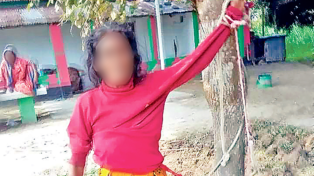 বিধবাকে গাছের সঙ্গে বেঁধে নির্যাতন