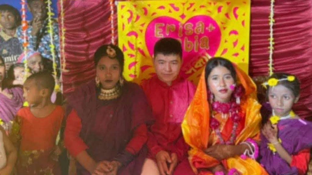 ভোলায় এসে বন্ধুর বোনকে বিয়ে করলেন চীনা যুবক ইরিসা