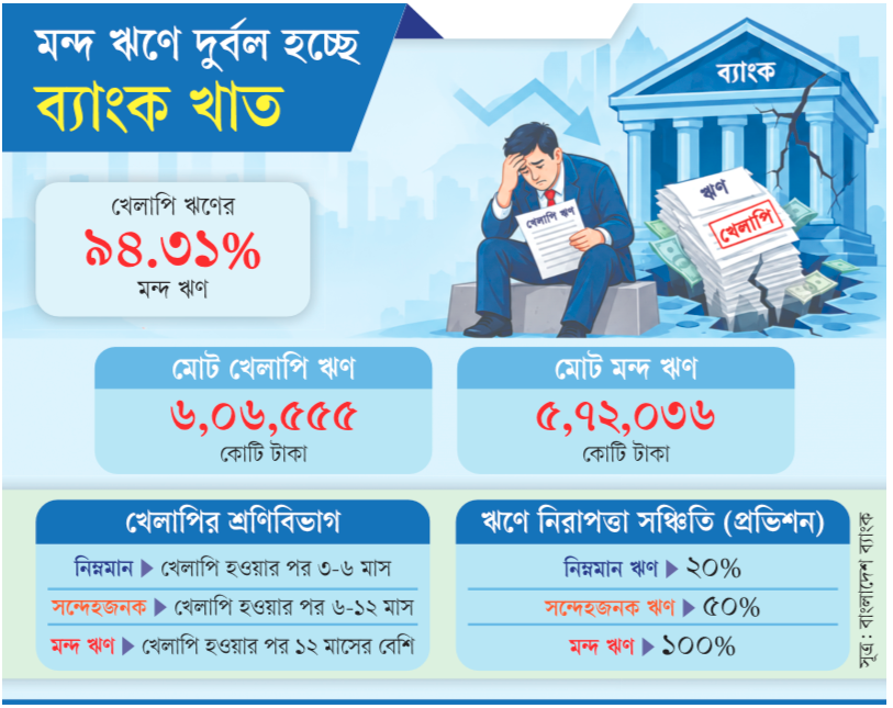 খেলাপির ৯৫ শতাংশই মন্দ ঋণ