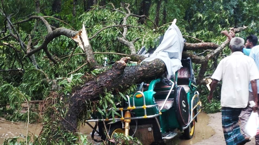 দুর্গাপুরে হঠাৎ ঝড়ে ক্ষতিগ্রস্ত ঘরবাড়ি