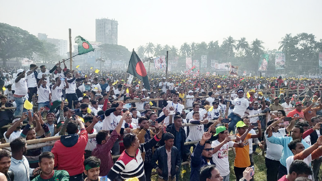 জাসাসের গানে রাজশাহীতে বিএনপির সমাবেশ শুরু