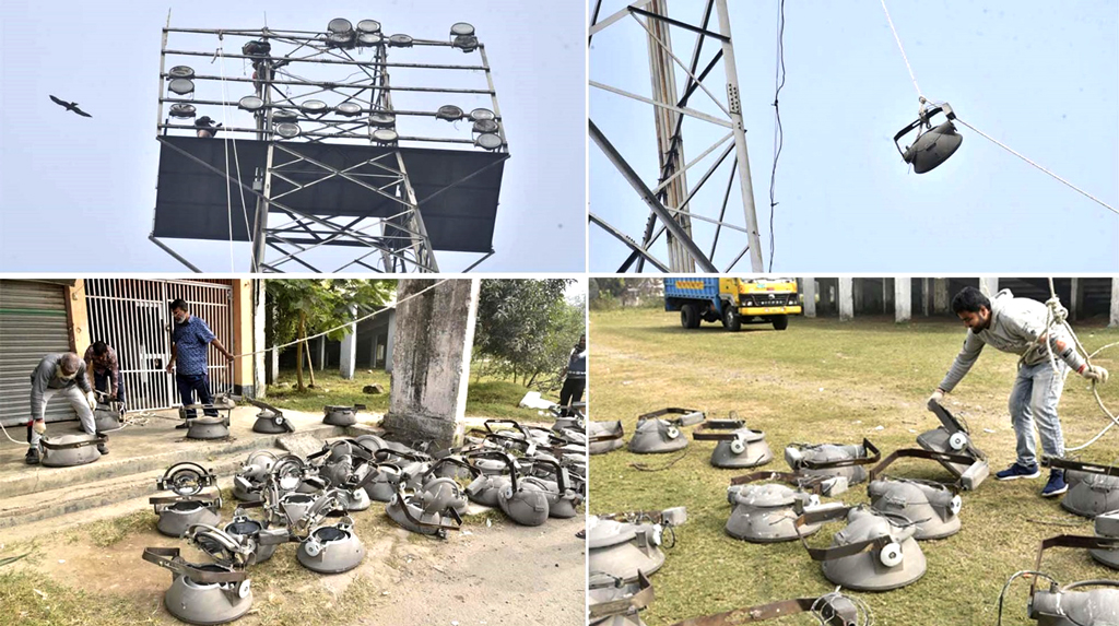 রাজশাহী স্টেডিয়ামের ফ্লাডলাইটের বাল্ব খুলে কেন সিলেটে নিচ্ছে বিসিবি