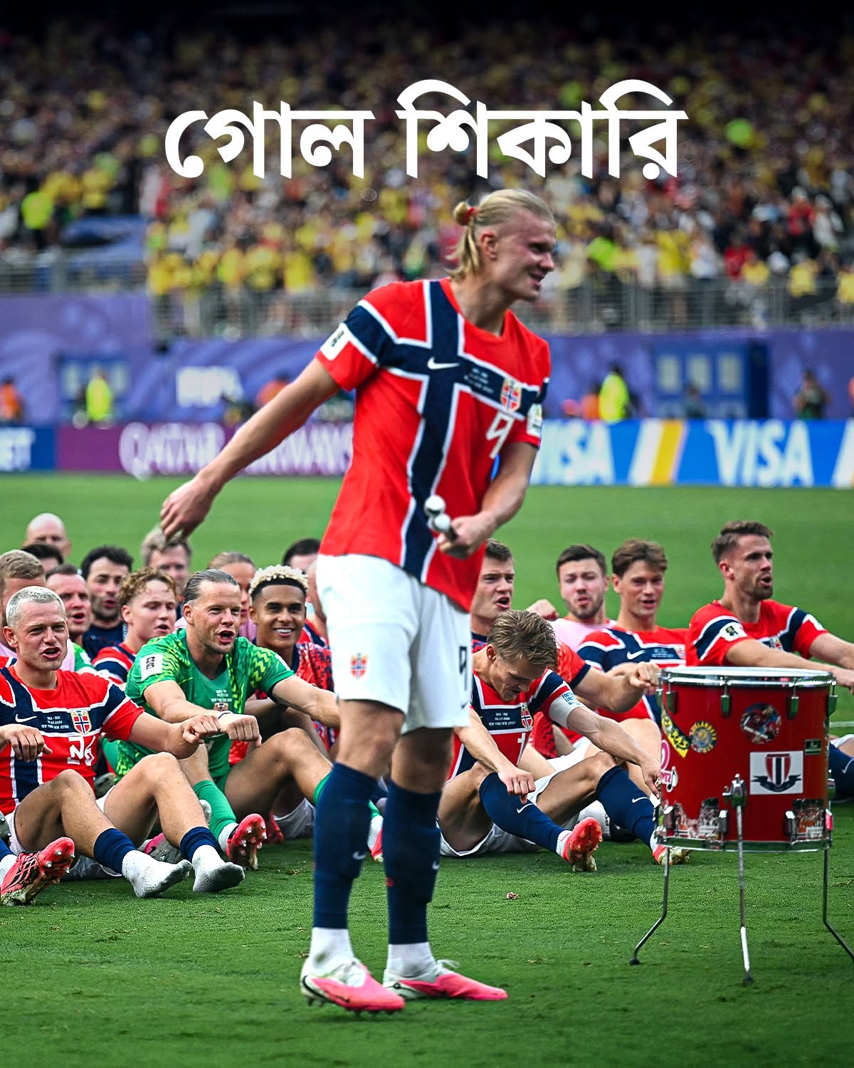 ২৮ বছর পর বিশ্বকাপ খেলতে এসে কোয়ার্টার ফাইনালে উঠেছে নরওয়ে। বিশ্বকাপে এটাই তাদের সেরা সাফল্য। ছবি: ফিফা