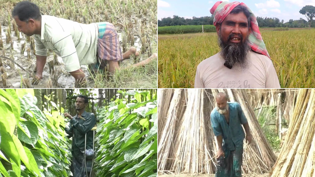 প্রতিবন্ধী হয়েও জীবনযুদ্ধে হার না মানা চার কৃষক