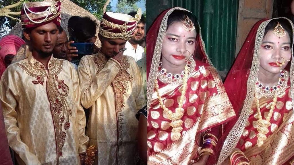 ভূঞাপুরে একই অনুষ্ঠানে যমজ বোনের সঙ্গে যমজ ভাইয়ের বিয়ে!