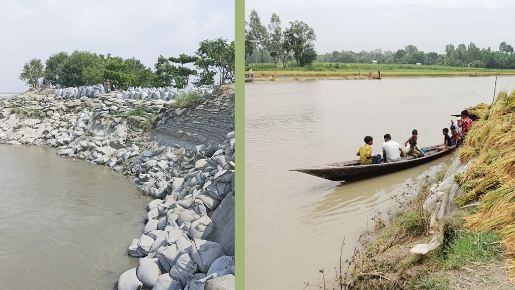 ভাঙন বাড়ছেই, ডুবল বিস্তীর্ণ খেত