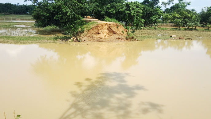 নেতাই নদীর ভাঙনে দুর্ভোগে ৩০ গ্রামের মানুষ, ফসলি জমিতে জমেছে বালি