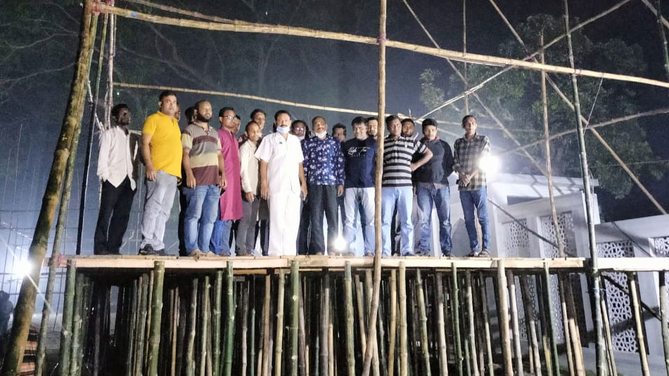 দুদিন আগেই রংপুরে সমাবেশস্থলে বিএনপির নেতা-কর্মীরা