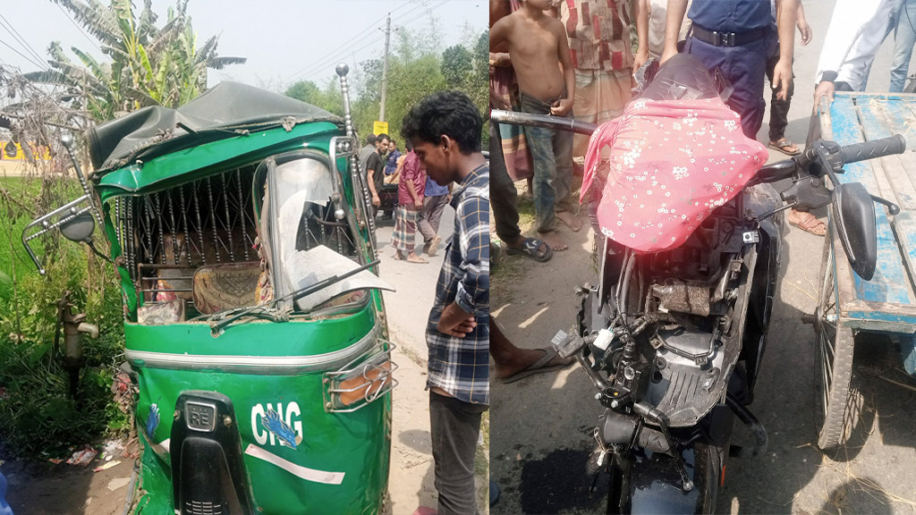 মোটরসাইকেল-সিএনজি সংঘর্ষে সেনাসদস্য নিহত, আহত ৪ 