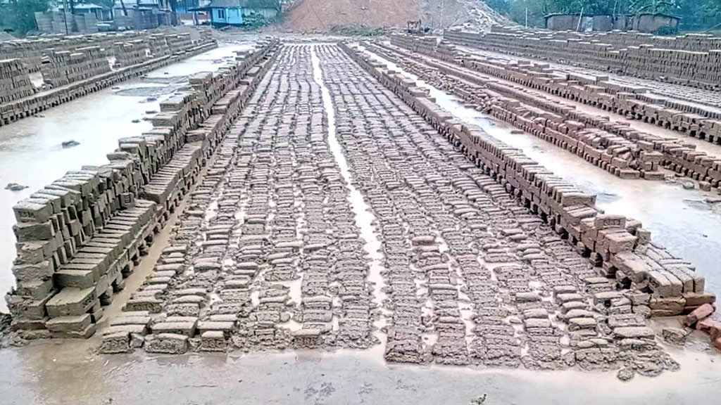 দিনভর বৃষ্টিতে ইটভাটায় ব্যাপক ক্ষয়ক্ষতি