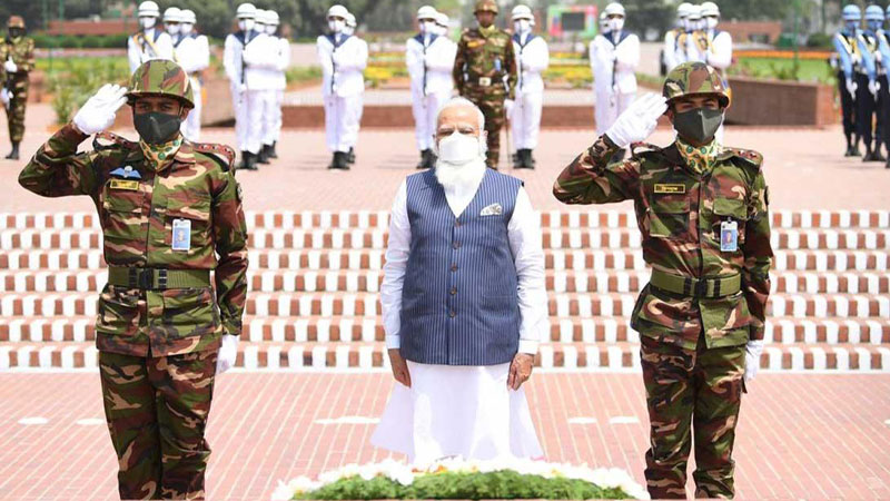 জাতীয় স্মৃতিসৌধে শ্রদ্ধা জানালেন নরেন্দ্র মোদি