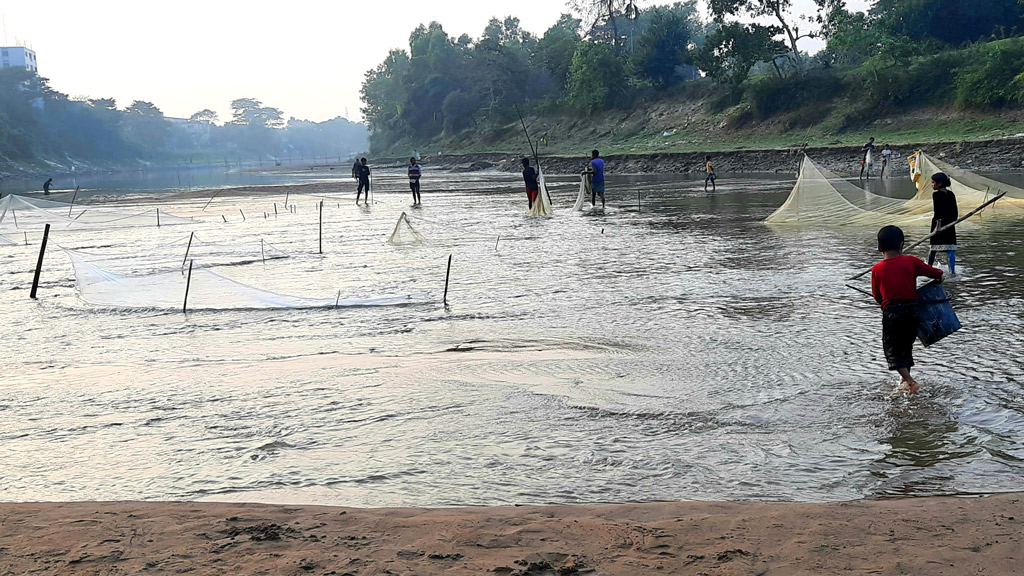 মনু নদে মাছ শিকার