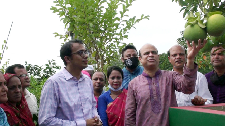 উপজেলা পরিষদের ছাদে দৃষ্টিনন্দন বাগান