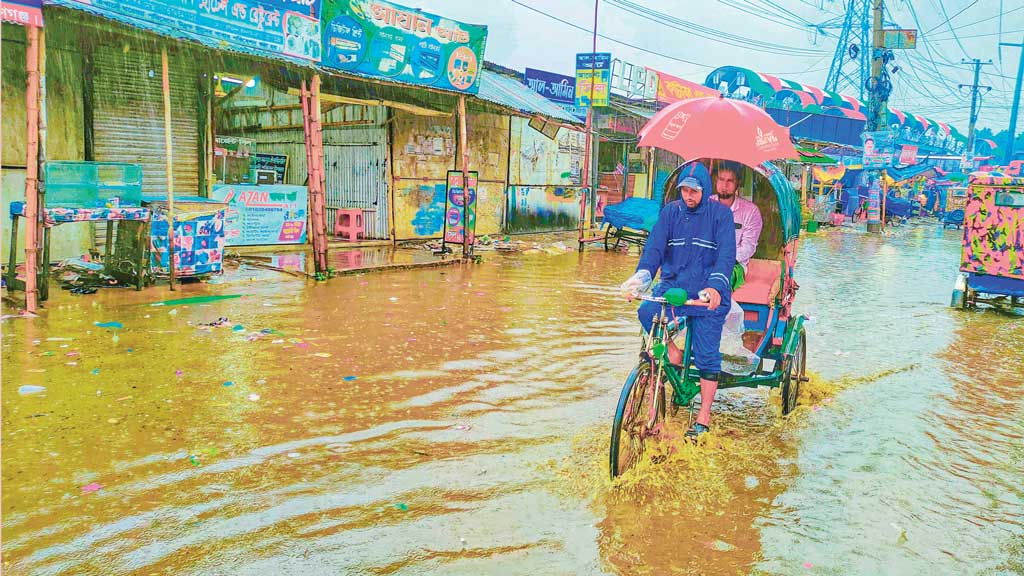 হাঁটুপানির নিচে অলিগলি রাস্তা