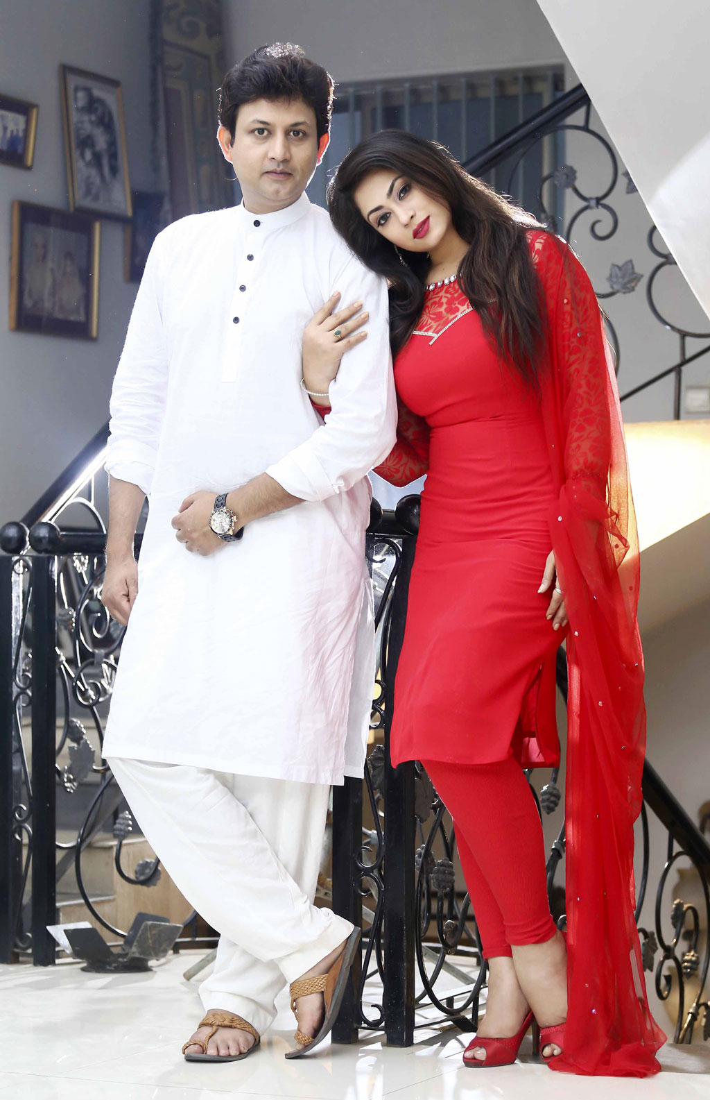 আমিন খান ও পপি। ছবি: সংগৃহীত