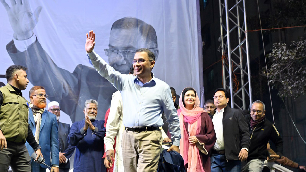 ভাষানটেকে বিএনপির নির্বাচনী জনসভায় তারেক রহমান