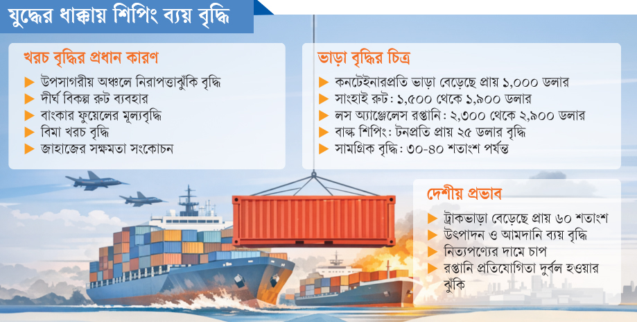 বাড়তি ভাড়ার চাপে আমদানি-রপ্তানি