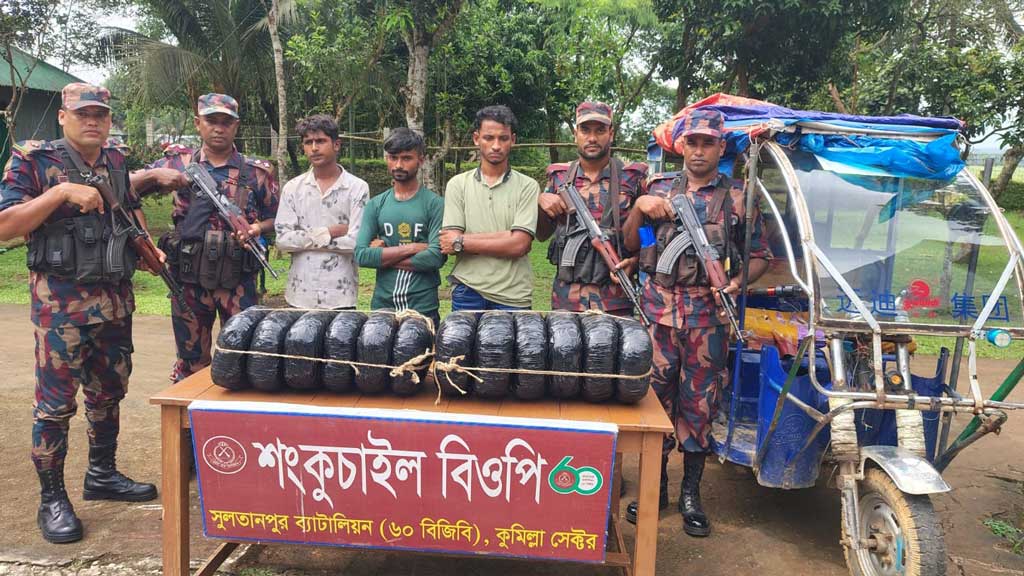 সীমান্তে বিজিবির অভিযানে ২৬ লাখ টাকার ভারতীয় পণ্যসহ আটক ৩