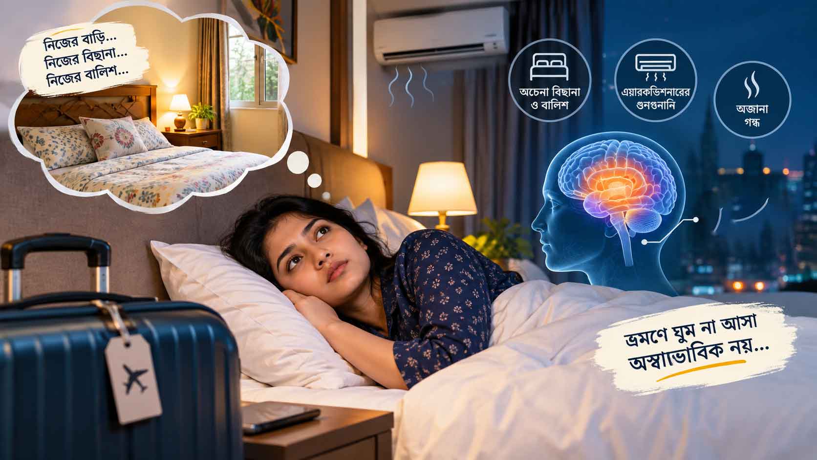 অজানা জায়গায় গিয়ে ঘুম হয় না কেন? শান্তির ঘুম পাওয়ার উপায় জেনে নিন