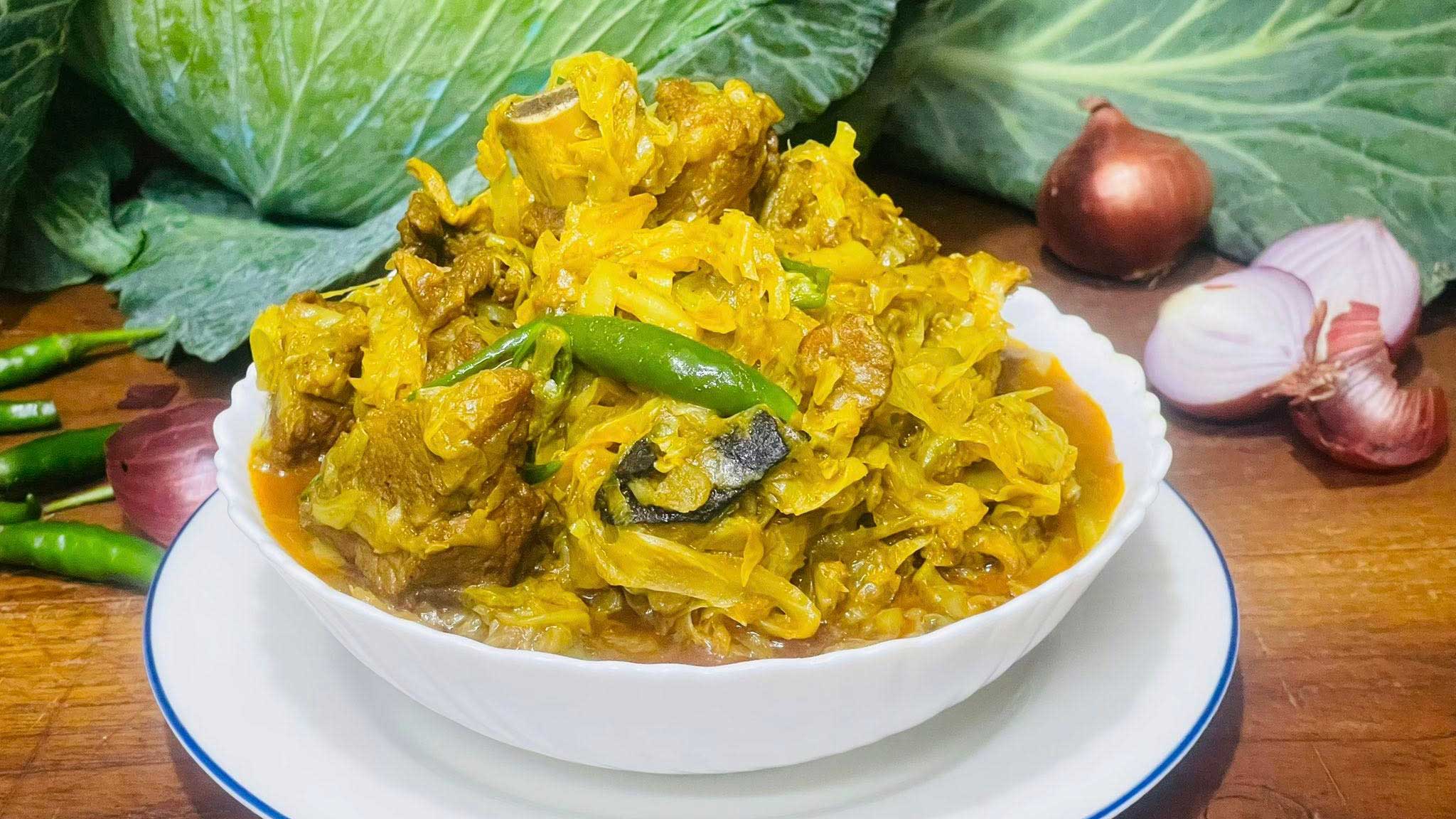 বাঁধাকপি দিয়ে গরুর মাংস