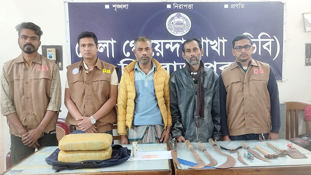 পিরোজপুরে অস্ত্রসহ ২ ডাকাত আটক