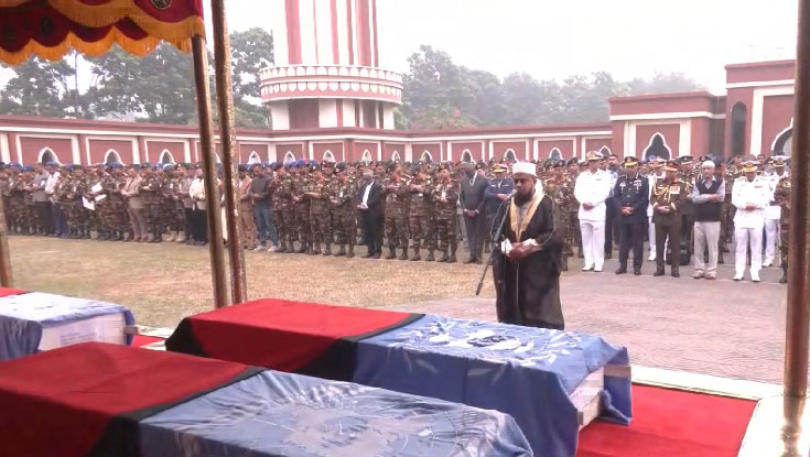দক্ষিণ সুদানে নিহত ৬ শান্তিরক্ষীর জানাজা সম্পন্ন