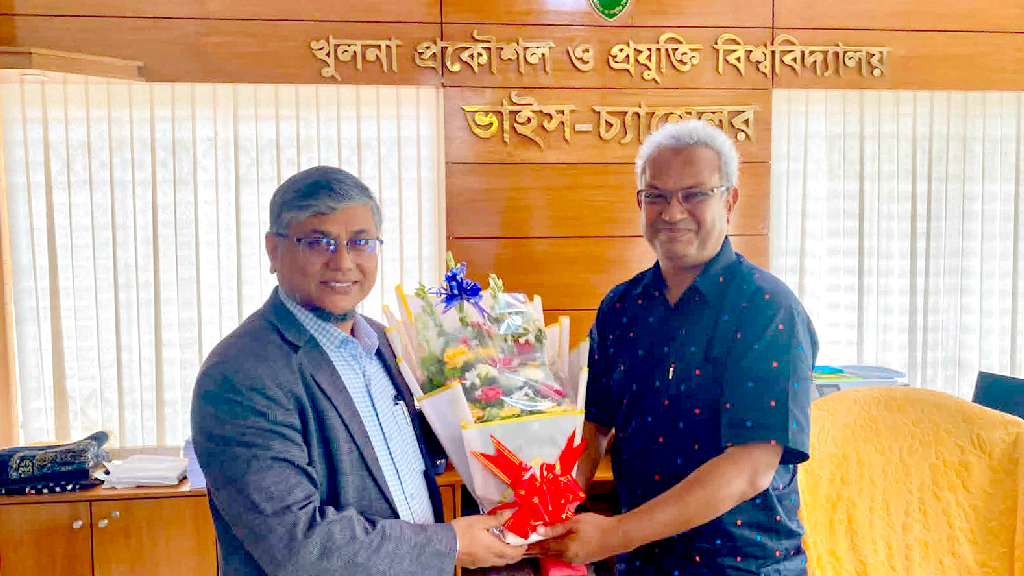 কুয়েট ভিসির সঙ্গে খুকৃবির ভিসির সৌজন্য সাক্ষাৎ