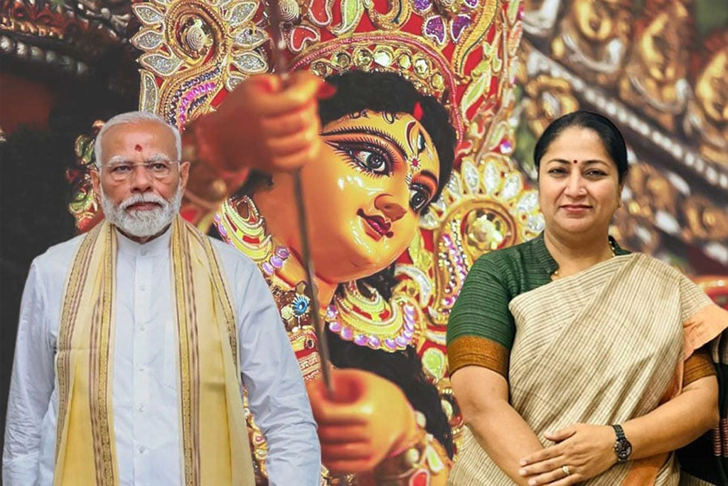 পূজামণ্ডপে প্রতিমার পায়ের কাছে মোদির ছবি রাখার নির্দেশ দিল্লি মুখ্যমন্ত্রীর