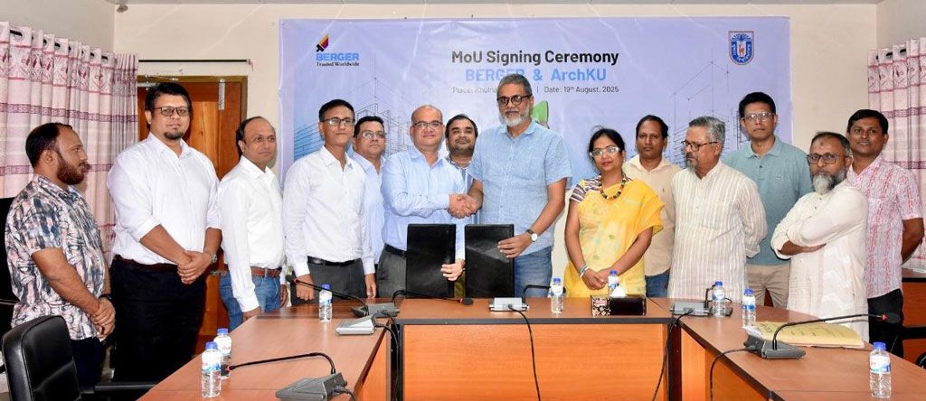 খুবির স্থাপত্য ডিসিপ্লিন ও বার্জার পেইন্টসের মধ্যে সমঝোতা স্মারক সই