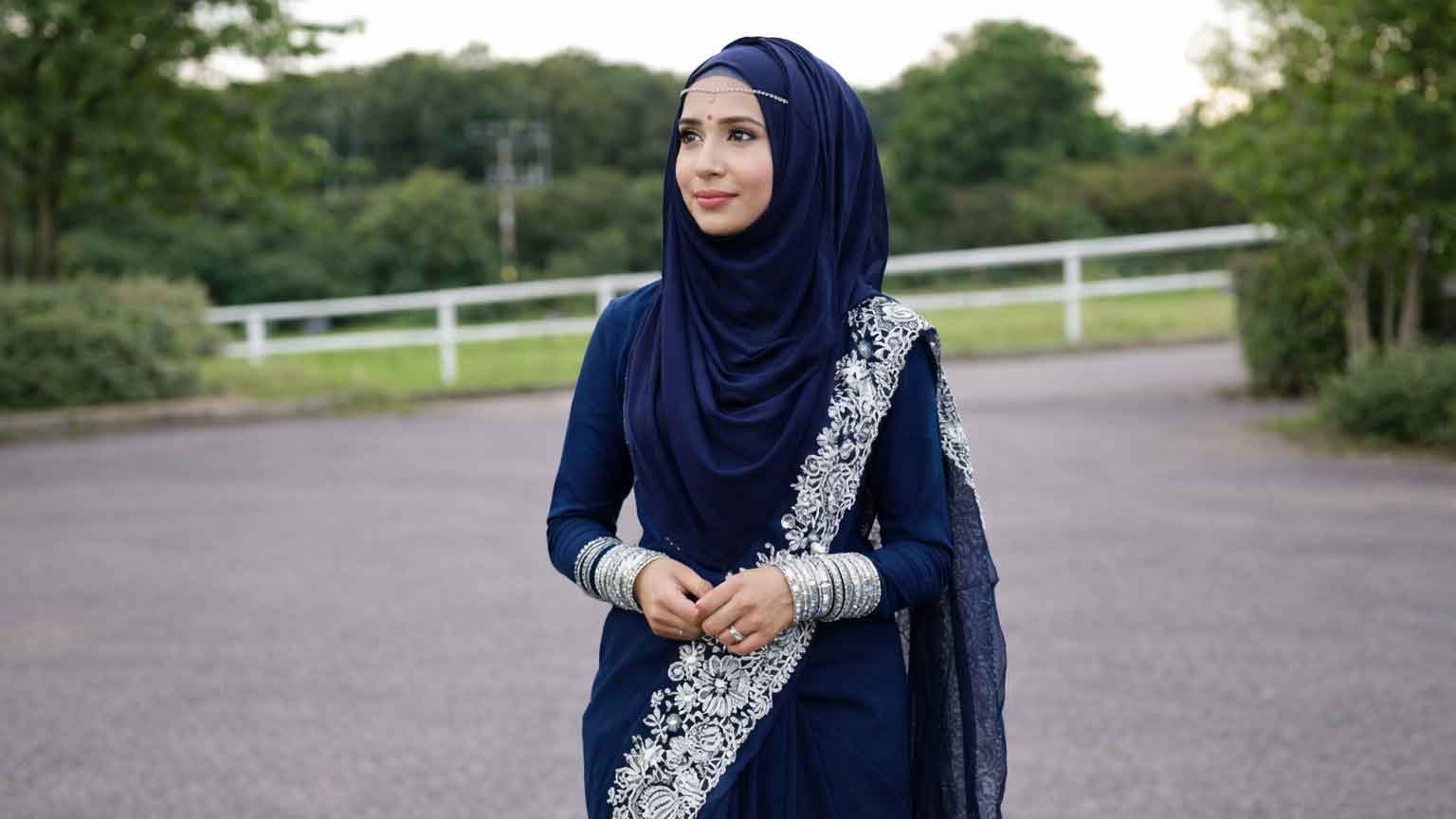 শাড়ির সঙ্গে হিজাব স্টাইলিং করবেন যেভাবে