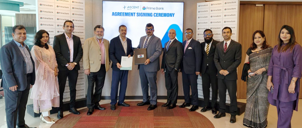 প্রাইম ব্যাংক ও অ্যাসেন্ট হেলথের মধ্যে চুক্তি