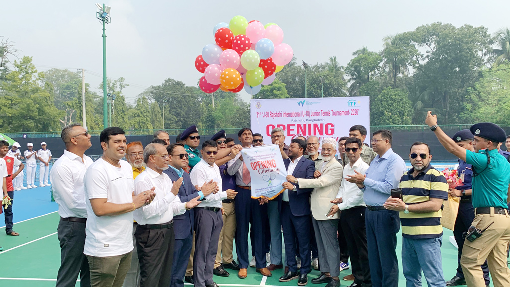রাজশাহী ইন্টারন্যাশনাল জুনিয়র টেনিসে ১০ দেশের শতাধিক খেলোয়াড়