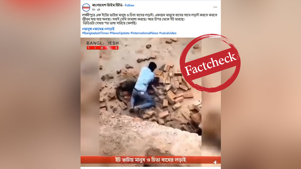 ইটভাটায় যুবক ও চিতাবাঘের লড়াইয়ের ভিডিও বাংলাদেশের নয়, ভারতের