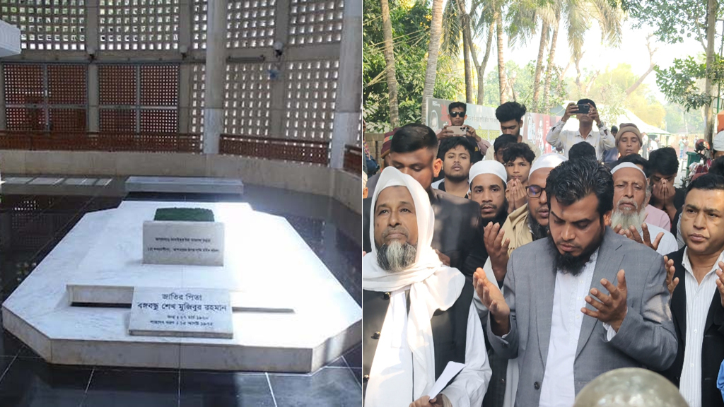 শেখ মুজিবের কবর জিয়ারত করে গোপালগঞ্জ-৩ আসনের স্বতন্ত্র প্রার্থীর প্রচার শুরু