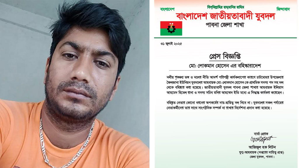 ব‍্যাংকে হামলা চালানো সেই যুবদল নেতা দল থেকে বহিষ্কার