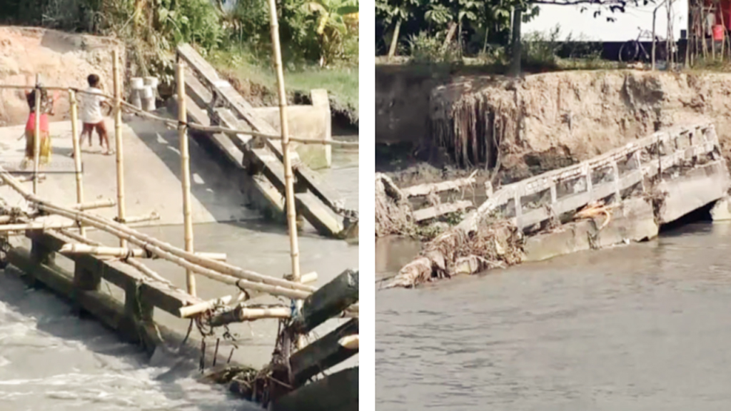 অপরিকল্পিত নদী খননে ৭ সেতুতে ধস