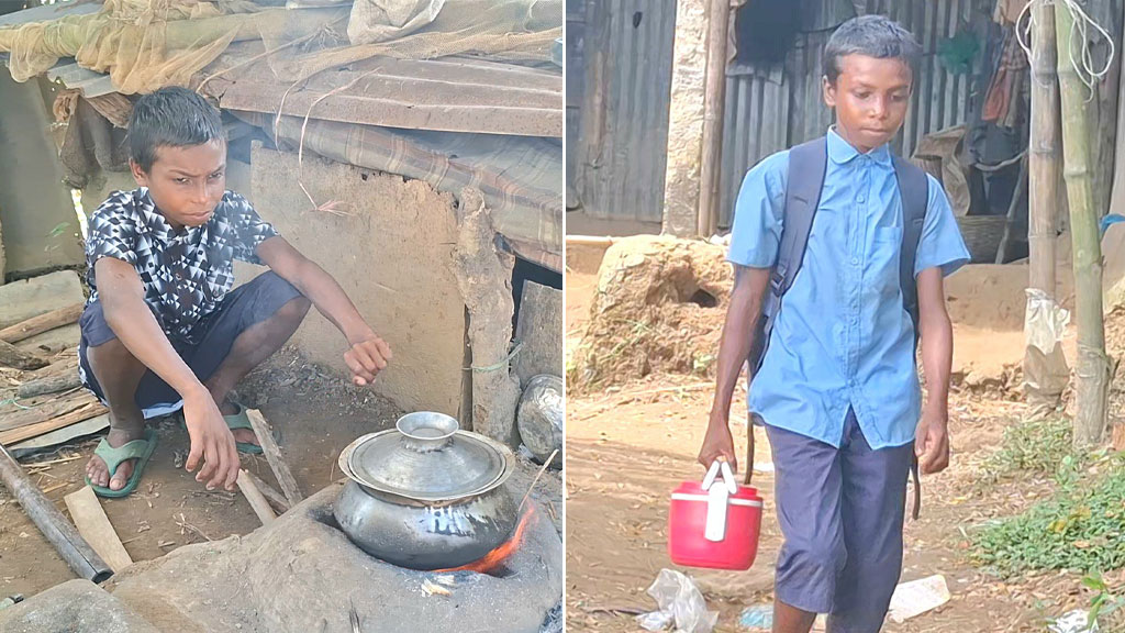 মা হারিয়ে জীবনযুদ্ধে কিশোর লিটন