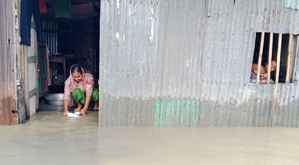 টানা বর্ষণে মনপুরার ১০ গ্রাম প্লাবিত,পানিবন্দী ১৫ হাজার মানুষ