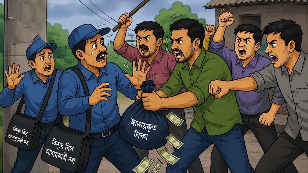 বকেয়া বিল না পেয়ে সংযোগ কাটায় বিদ্যুৎকর্মীদের ওপর হামলা, টাকা ছিনতাই