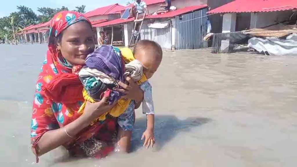 ভোলায় মেঘনার পানি বিপৎসীমার ১০০ সেন্টিমিটার ওপরে, পানিবন্দী হাজারো মানুষ