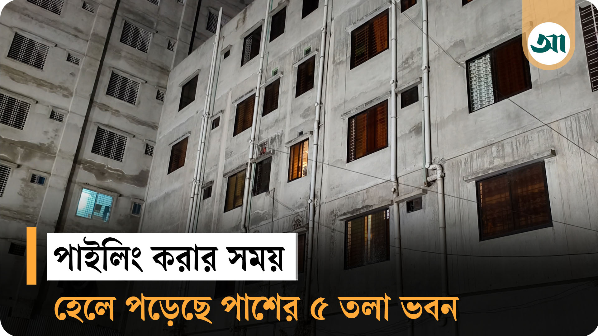 ময়মনসিংহে হেলে পড়েছে ৫ তলা ভবন, আতঙ্কে বাসা ফাঁকা