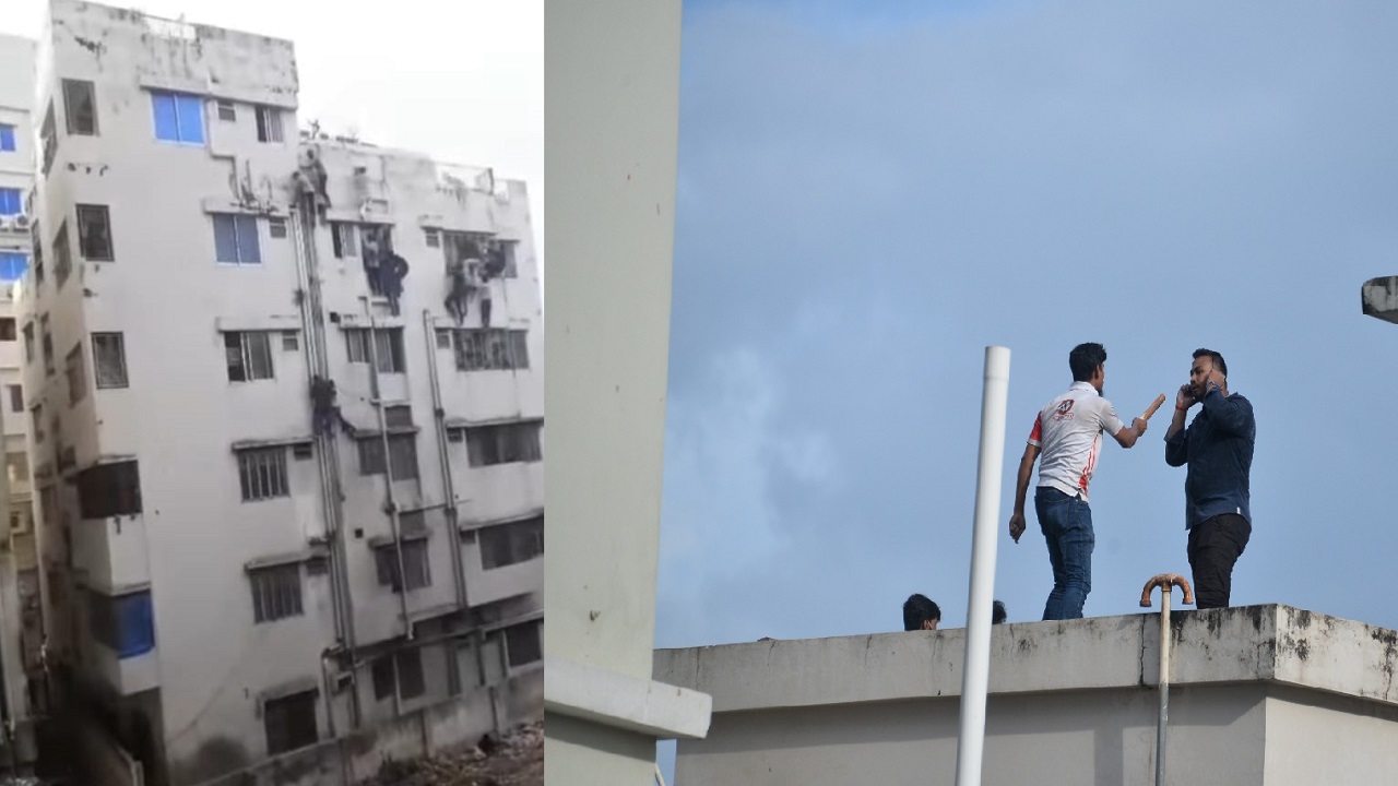 চট্টগ্রামে আন্দোলনকারীদের ধাওয়ায় ৫ তলার ছাদ থেকে পড়ে ৩ ছাত্রলীগকর্মী জখম