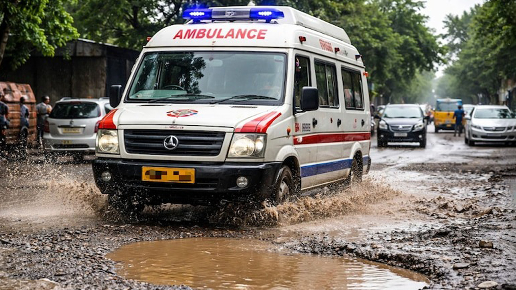 গর্তে পড়ে অ্যাম্বুলেন্সের ঝাঁকুনিতে প্রাণ ফিরে পেলেন ‘ব্রেন ডেড’ নারী