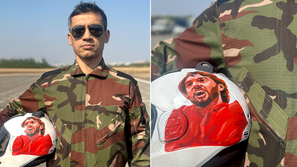 হাদির ছবি আঁকা হেলমেট পরে স্কাই ডাইভিং করবেন আশিক চৌধুরী