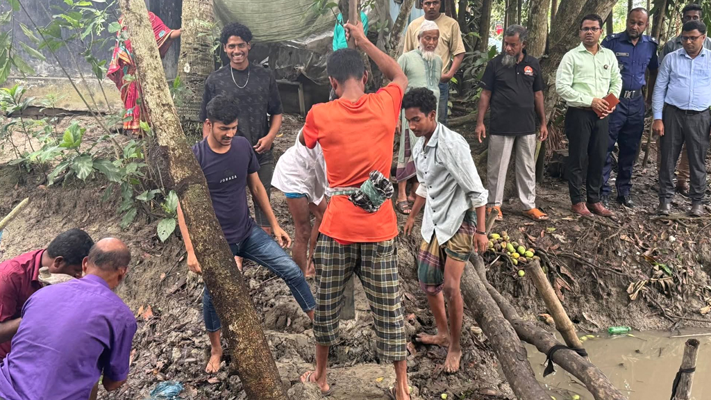 গৌরনদীতে মহিসখোলা বিলে অবৈধ বাঁধ অপসারণ, কৃষকের স্বস্তি